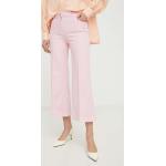 Dámské Džíny s vysokým pasem v růžové barvě z bavlny ve velikosti XL 