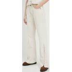 Dámská  Jarní a podzimní móda Pepe Jeans v béžové barvě flared z bavlny šířka 29 délka 32 