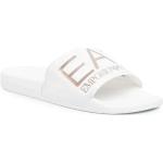Dámské Kožené pantofle Emporio Armani EA7 v bílé barvě z koženky ve velikosti 41 veganské ve slevě na léto 
