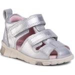 Dívčí Kožené sandály Ecco Mini Stride ve stříbrné barvě na léto 