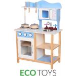 EcoToys Dřevěná kuchyňka ELLA, příslušenství, TK040 modrá