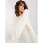 Dámské Dlouhé svetry FashionHunters v bílé barvě v ležérním stylu ve velikosti Onesize ve slevě 