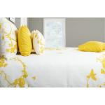 Bytový textil glamonde v žluté barvě v elegantním stylu s květinovým vzorem 