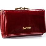Dámské Luxusní peněženky Lorenti v červené barvě v lakovaném stylu z kůže ve slevě 