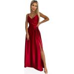 Dámské Maxi šaty Numoco v červené barvě v lakovaném stylu z polyesteru ve velikosti S ve slevě Svatební hosté 