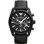 Pánské Náramkové hodinky Emporio Armani Nepromokavé v černé barvě s quartzovým pohonem s voděodolností 5 Bar 