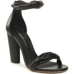 Dámské Kožené sandály Emporio Armani v černé barvě z kůže ve velikosti 41 ve slevě na léto 