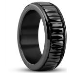 Pánské Prsteny se zirkonem v černé barvě v moderním stylu 