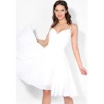 Dámské Plesové šaty v bílé barvě z polyesteru ve velikosti S s výstřihem do V 