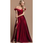 Dámské Plesové šaty v červené barvě z polyesteru ve velikosti M 