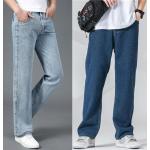 Pánské Volné džíny v černé barvě z džínoviny plus size 