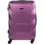 Pánské Plastové kufry ve fialové barvě z plastu s teleskopickou rukojetí o objemu 85 l ve slevě 
