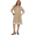 Dámské Denní šaty v béžové barvě v ležérním stylu z bavlny ve velikosti 3 XL plus size 