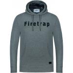 Firetrap Mens Graphic Fleece Hoodie Grey Marl 4XL