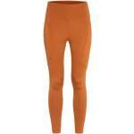 Dámské Outdoorové kalhoty FJÄLLRÄVEN v oranžové barvě ze síťoviny ve velikosti L s vysokým pasem ve slevě 