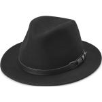 Pánské Fedora klobouky Fawler v černé barvě z kůže veganské 