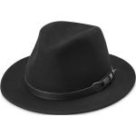 Pánské Fedora klobouky Fawler v černé barvě z kůže veganské 