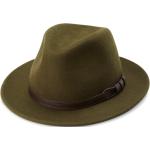 Pánské Fedora klobouky Fawler v zelené barvě se stuhou 