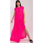 Dámské Maxi šaty FashionHunters v růžové barvě v ležérním stylu ve velikosti Onesize bez rukávů ve slevě 