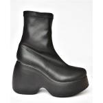 Dámské Kotníčkové boty na podpatku v šedé barvě z koženky ve velikosti 38 s výškou podpatku nad 9 cm ve slevě 