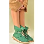Dámské Kotníčkové boty na podpatku v zelené barvě v ležérním stylu ve velikosti 38 ve slevě 