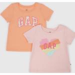Dětská trička s krátkým rukávem Dívčí v růžové barvě z bavlny ve velikosti 18 2 ks v balení od značky GAP z obchodu BezvaSport.cz 