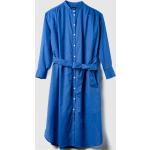 Dámské Košilové šaty GAP v modré barvě lněné ve velikosti L s dlouhým rukávem 