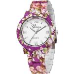 Dámské Náramkové hodinky Geneva Nepromokavé ve fialové barvě v elegantním stylu plastové 