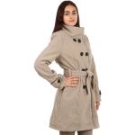 Dámské Zimní bundy s kapucí Glara ve světle béžové barvě z polyesteru ve velikosti 3 XL plus size 