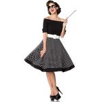 Dámské Šaty s potiskem Glara v černé barvě v retro stylu s puntíkovaným vzorem z polyesteru s tříčtvrtečním rukávem s odhalenými rameni s motivem Audrey Hepburn 