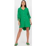 Dámské Košilové šaty FashionHunters v zelené barvě v ležérním stylu z polyesteru ve velikosti Onesize ve slevě 