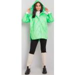 Dámské Bundy s kapucí FashionHunters ve světle zelené barvě z polyesteru ve velikosti M s dlouhým rukávem ve slevě 