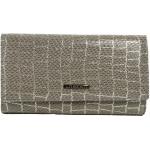 Dámské Kožené peněženky FashionHunters v šedé barvě v třpytivém stylu z hovězí kůže s blokováním RFID ve slevě 