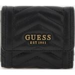 Dámské Luxusní peněženky Guess v černé barvě prošívané z polyesteru 