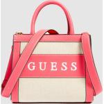 Dámské Luxusní kabelky Guess v růžové barvě z polyuretanu s vnitřním organizérem 