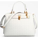 Luxusní kabelky Guess v bílé barvě z polyuretanu s odnímatelným popruhem s nýty 