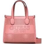 Dámské Luxusní kabelky Guess Katey v růžové barvě z koženky veganské ve slevě 