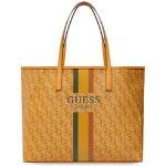 Dámské Luxusní kabelky Guess Vikky v oranžové barvě z koženky veganské 