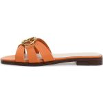 Dámské Kožené pantofle Guess v oranžové barvě z hladké kůže ve velikosti 41 s výškou podpatku do 3 cm 