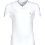 Pánská  Trička s krátkým rukávem Guess v bílé barvě ve velikosti XXL s krátkým rukávem ve slevě plus size 