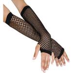 Dámské Kožené rukavice v černé barvě v punkovém stylu ze síťoviny ve velikosti Onesize s háčkováním 