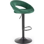Barové židle Halmar v tmavě zelené barvě v elegantním stylu s nastavitelnou výškou lakované 