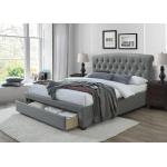 Dvoulůžkové postele Halmar v šedé barvě v elegantním stylu z masivu s úložným prostorem 