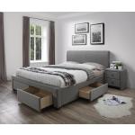 Dvoulůžkové postele Halmar v šedé barvě v moderním stylu s úložným prostorem 