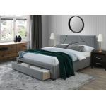 Dvoulůžkové postele Halmar v šedé barvě v moderním stylu ze dřeva s úložným prostorem 