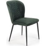 Designové židle Halmar v tmavě zelené barvě v moderním stylu prošívané lakované 