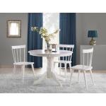 Jídelní stoly Halmar v bílé barvě v elegantním stylu z masivu kulaté 