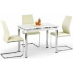 Jídelní stoly Halmar v bílé barvě v minimalistickém stylu ze skla rozkládací 