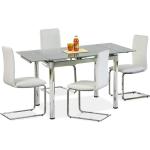 Jídelní stoly Halmar v šedé barvě v minimalistickém stylu ze skla rozkládací 