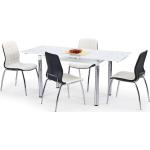 Jídelní stoly Halmar v bílé barvě ze skla rozkládací 